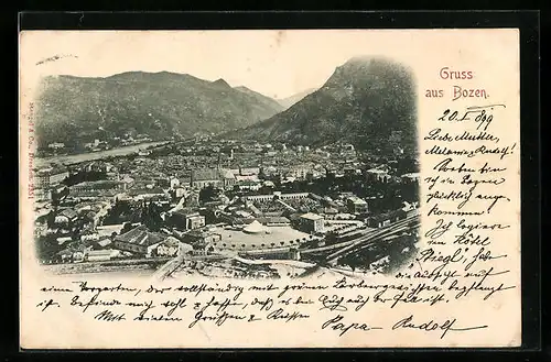 AK Bozen, Totalansicht aus der Vogelschau