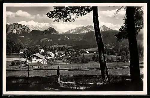 AK Klobenstein a. Ritten, Ortsansicht mit Bergpanorama