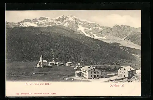 AK St. Gertraud, Ortsansicht mit Ortler