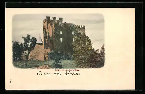 AK Meran, Blick auf Schloss Katzenstein