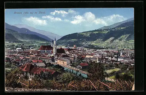 AK Brixen in Tirol, Ortsansicht mit Kirche