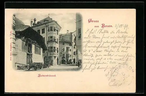 AK Bozen, Blick auf Gasthaus Batzenhäusel