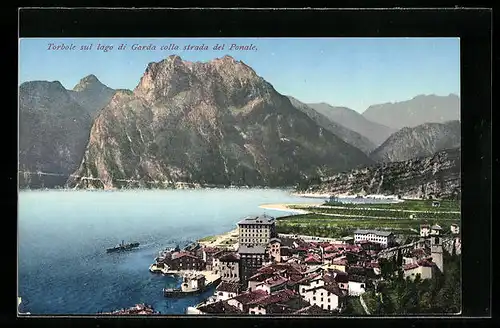 AK Torbole sul lago di Garda, Strada del Ponale, Teilansicht mit Bergen