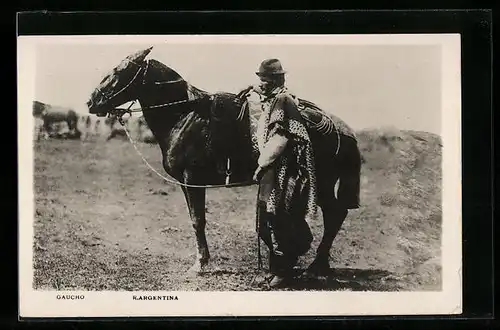 AK Argentina, Gaucho, Südamerika