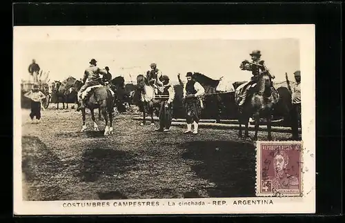 AK Rep. Argentina, Costumbres Campestres, La cinchada