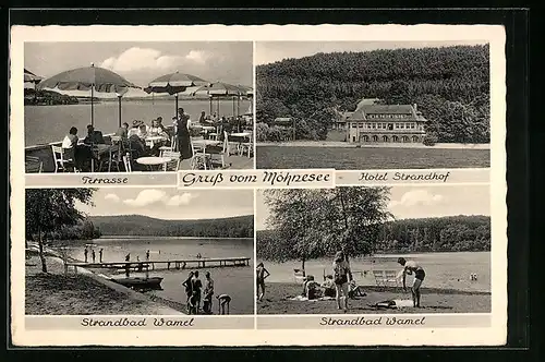 AK Möhnesee, Hotel Strandhof, Strandbad Wamel