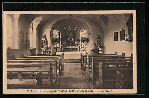 AK Lippspringe, Volksheilstätte Auguste Victoria-Stift, Kapelle, Haus I