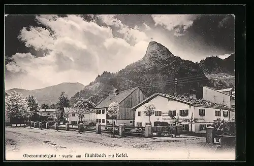 AK Oberammergau, Mühlbach mit Kofel
