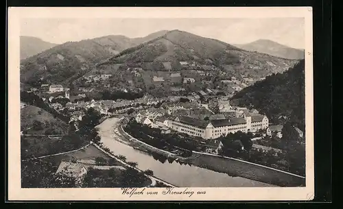 AK Wolfach, Panoramablick vom Kreuzberg aus gesehen