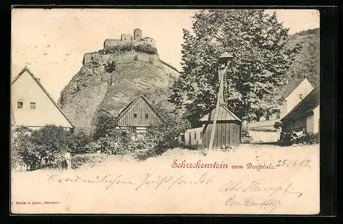 AK Schreckenstein, Blick vom Dorfplatz