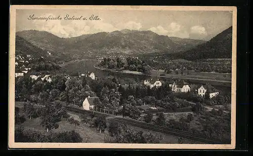 AK Salesel a. Elbe, Totale aus der Vogelschau