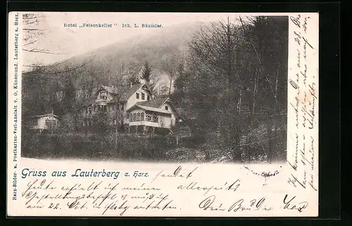 AK Lauterberg / Harz, Hotel Felsenkeller, Inh. L. Bäumler