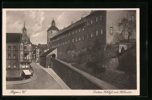 AK Siegen i. W., Unteres Schloss mit Kölnertor