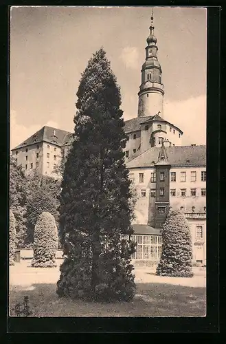AK Weesenstein, Parkbild mit Schloss