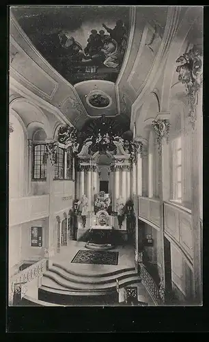 AK Weesenstein, Schlosskirche, Innenansicht