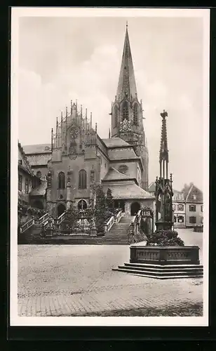 AK Aschaffenburg, Stiftskirche und Stiftsbrunnen