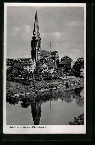AK Lünen a. d. Lippe, Blick auf die Marienkirche
