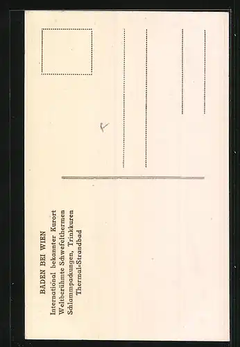 Künstler-AK Baden, Thermal Strandbad