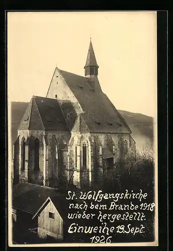 AK Kirchberg a. Wechsel, St. Wolfgangskirche nach dem Brande 1918