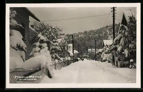 AK Hohenberg, Kreuzgasse im Schnee