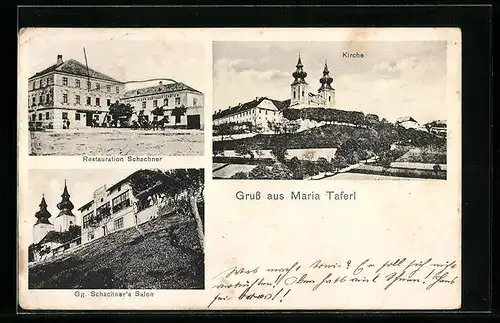 AK Maria Taferl, Kirche, Restauration Schachner, Gg. Schachner`s Salon