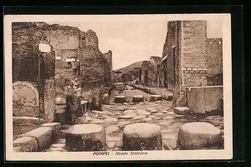 AK Pompei, Strada Stabiana, Ausgrabung