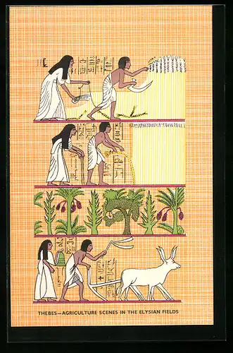 Künstler-AK Thebes, Agriculture Scenes in the Elysian fields