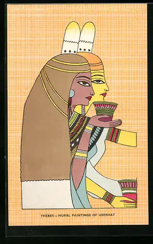 Künstler-AK Thebes, Mural Paintings of Userhat