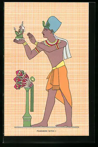 Künstler-AK Pharaoh Sethi I