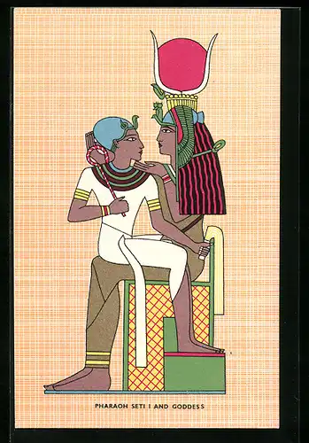 AK Pharaoh Seti I and Goddes