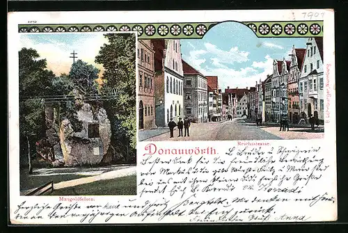 AK Donauwörth, Reichsstrasse, Mangoldfelsen