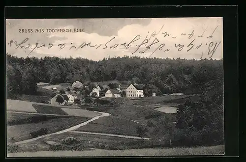 AK Todtenschläule, Teilansicht aus der Vogelschau