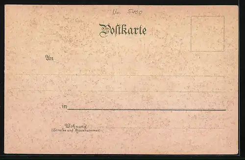 Lithographie Ehrenbreitstein, Ortsansicht mit Fluss