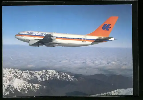 AK Flugzeug Airbus A 310-300 am Himmel, Hapag Lloyd