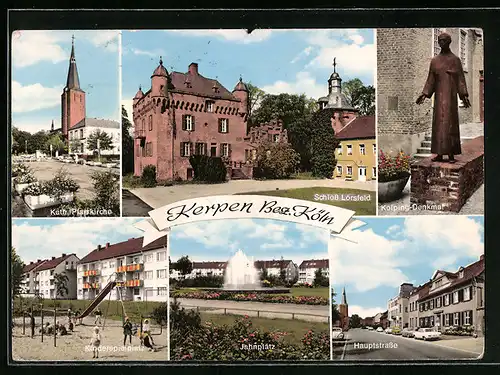 AK Kerpen /Bez. Köln, Schloss Lörsfeld, Kolping-Denkmal, Hauptstrasse