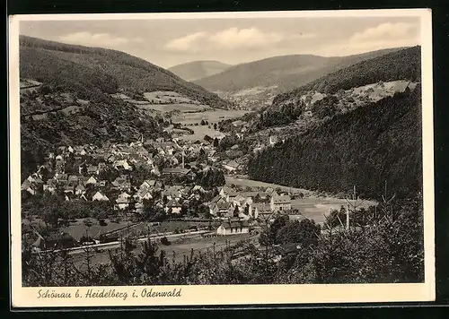 AK Schönau b. Heidelberg, Gesamtansicht aus der Vogelschau