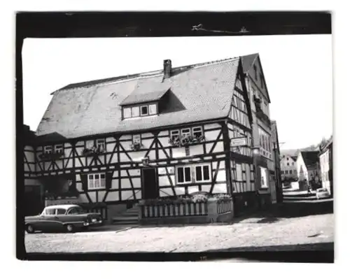 15 Fotografien Ansicht Rüdenau, Gasthaus zur Krone mit Innenansicht, Gasthaus Stern, Kriegerdenkmal, 1965