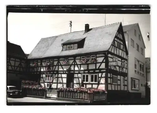 15 Fotografien Ansicht Rüdenau, Gasthaus zur Krone mit Innenansicht, Gasthaus Stern, Kriegerdenkmal, 1965