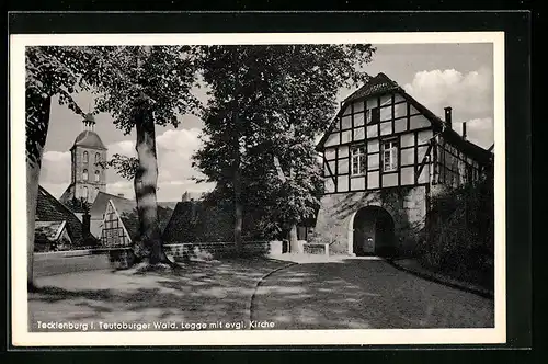 AK Tecklenburg /Teutob. Wald, Legge mit evangelischer Kirche