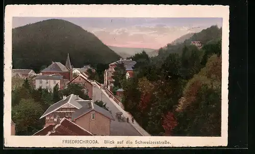 AK Friedrichroda, Blick auf die Schweizerstrasse