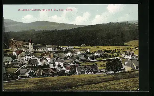 AK Altglashütten /bad. Schwarzwald, Ortsansicht mit Umgebung