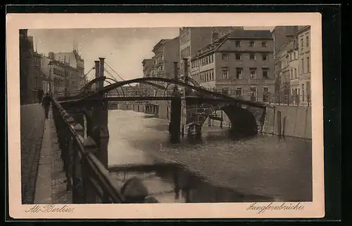 AK Berlin, Blick auf die Jungfernbrücke, Unterwasserstrasse