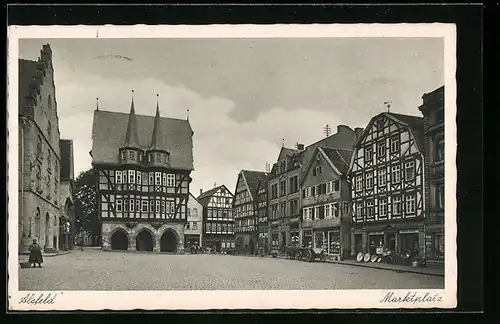 AK Alsfeld, Marktplatz mit Fachwerkhäusern