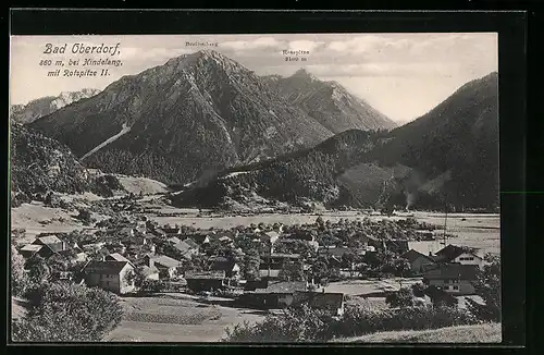 AK Bad Oberdorf, Ortsansicht mit Breitenberg und Rotspitze im Hintergrund