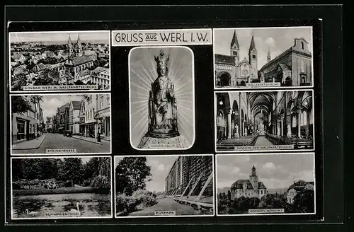 AK Werl i. W., Ansichten Gnadenbild, Wallfahrtskirche, Steinstrasse