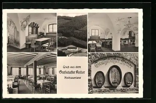 AK Grafschaft /Hochsauerland, Gasthaus Grafschafter Keller, Teilansichten vom Gebäude