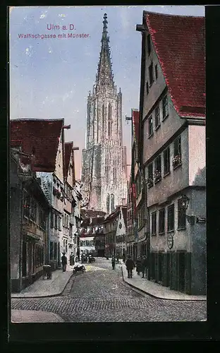 AK Ulm a. D., Walfischgasse mit Münster