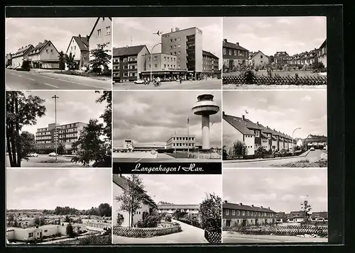 AK Langenhagen /Han., Strassenpartien, Flughafen, Baracken