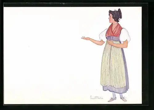 Künstler-AK Ernst Bieler: Lausanne, Fete Federale de Chant, Vaudoise