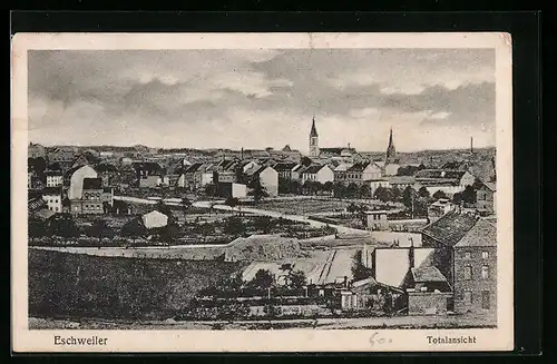 AK Eschweiler, Totalansicht aus der Vogelschau